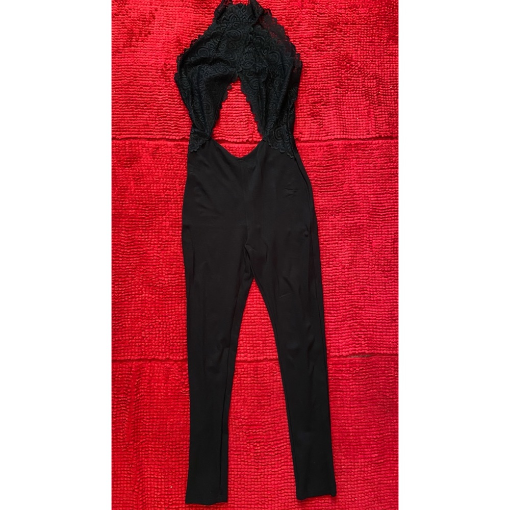 Black Sexy Fitted Romper Pants, lace top